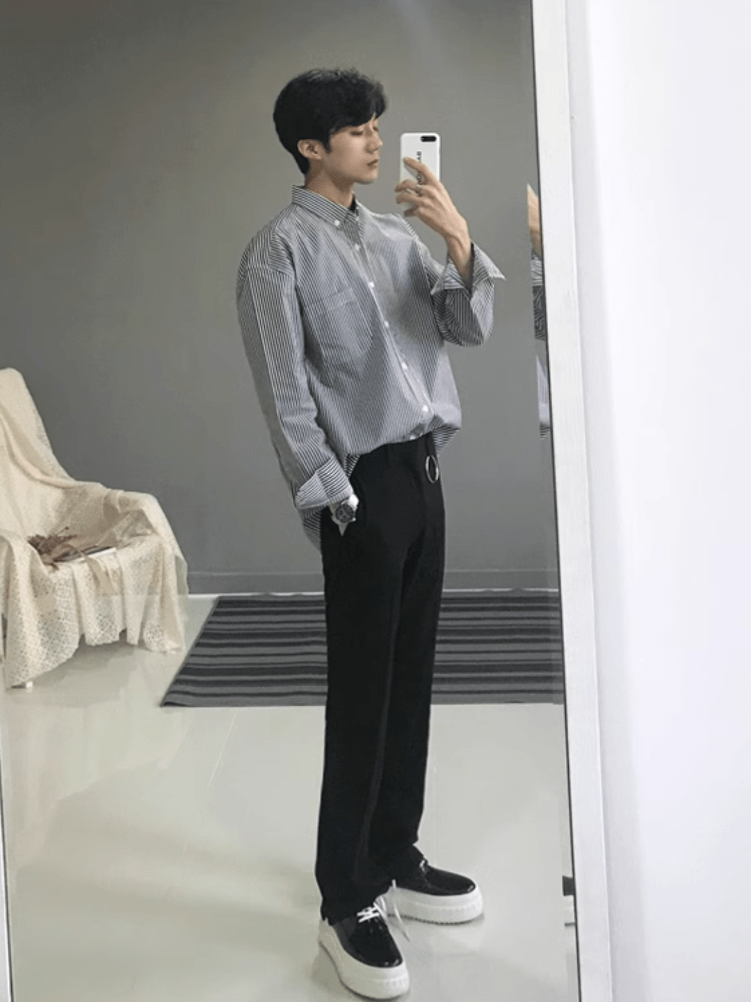 [MRCYC] Autumn long-sleeved striped shirt men   FE0550