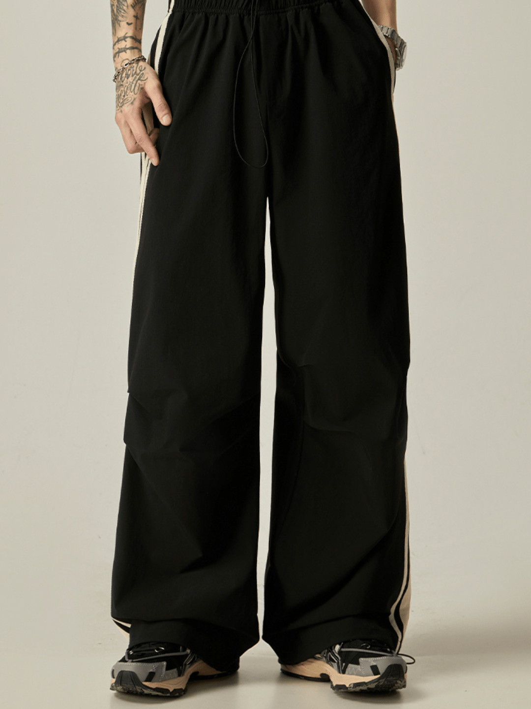Striped loose wide-leg casual pants FE0682