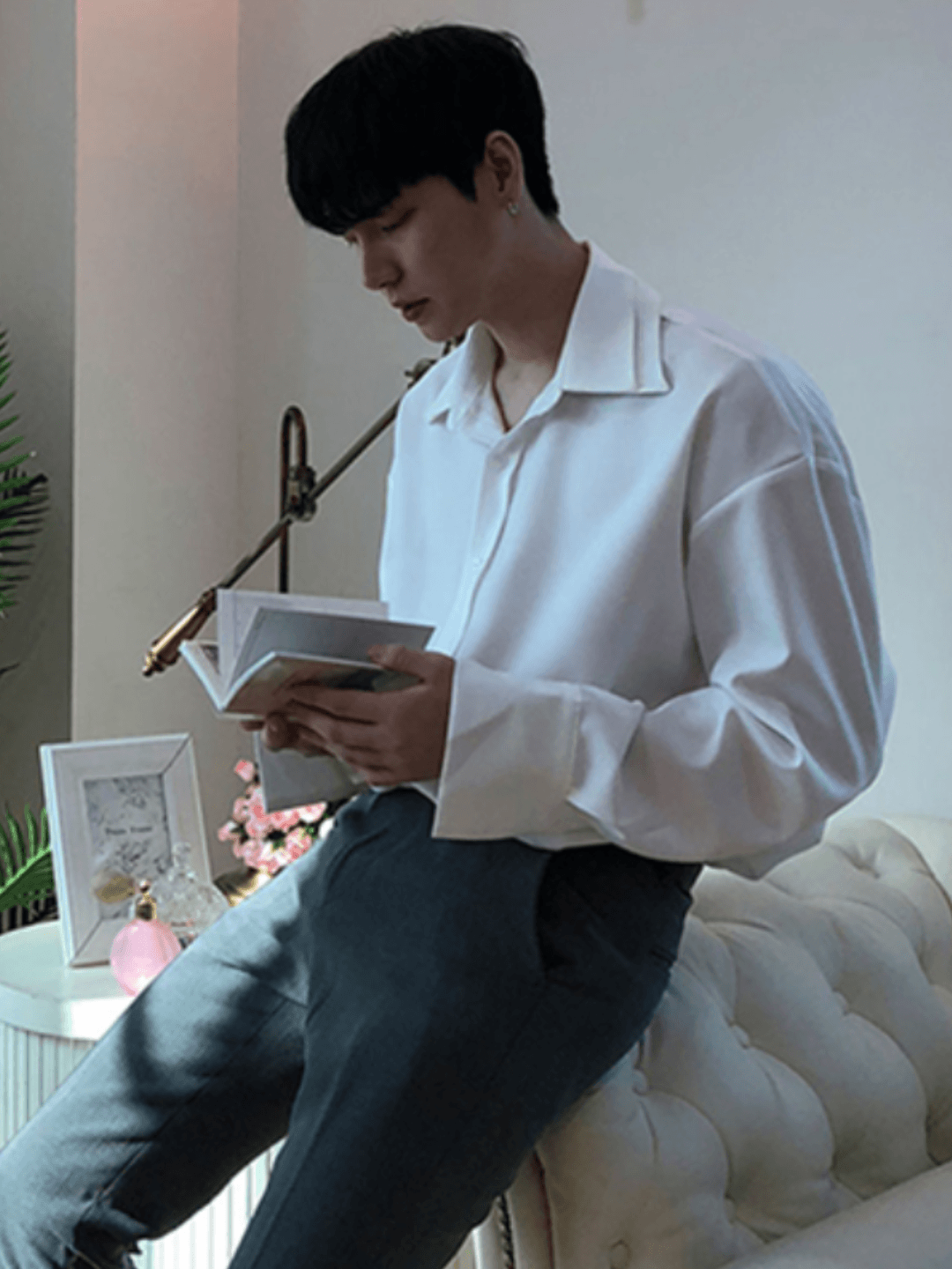 [DAVID&ME] Handsome Ice Silk Shirt   FE0558
