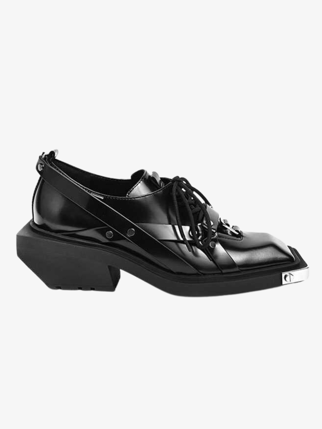 metal head decoration square shoes S037