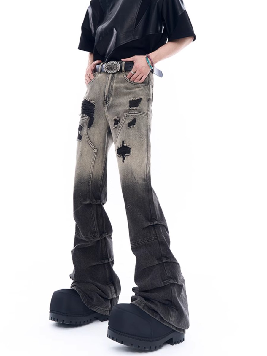 damage denim pants  FE0433