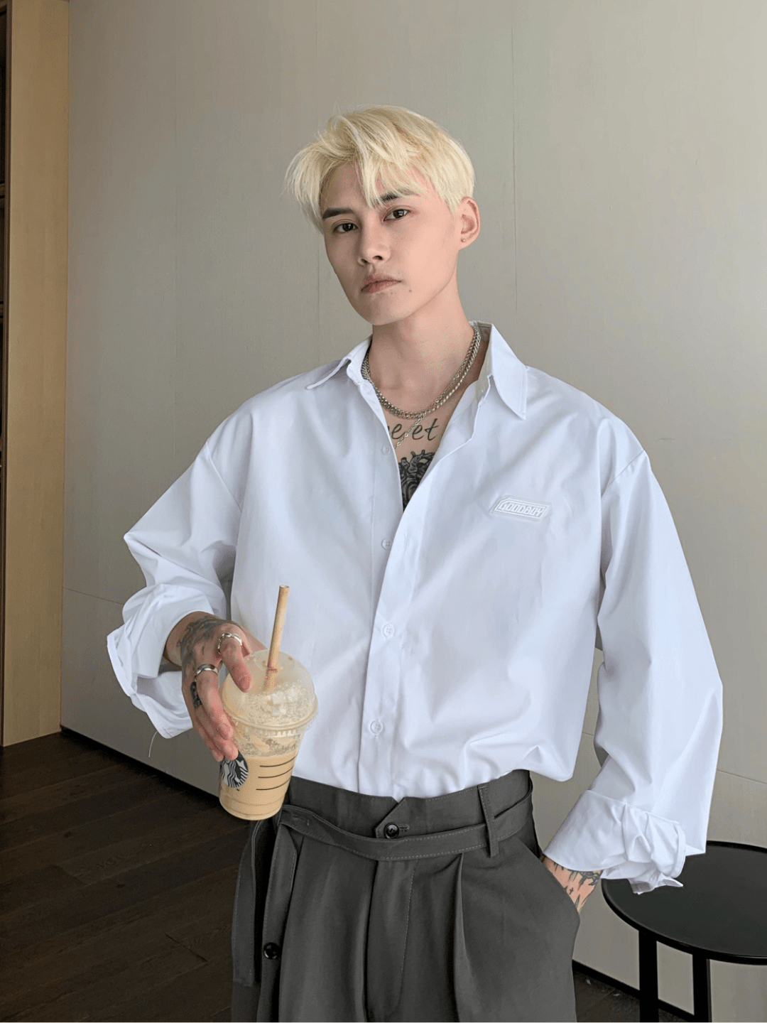 [CUIBUJU] Korean loose oversize casual shirt   FE0554