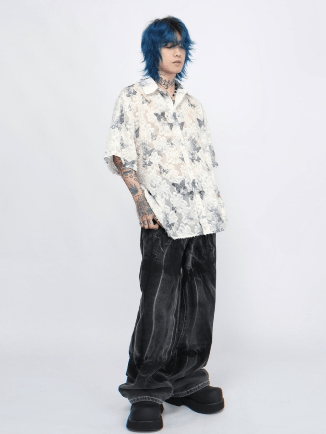 [Mz] butterfly design shirt   FE0562