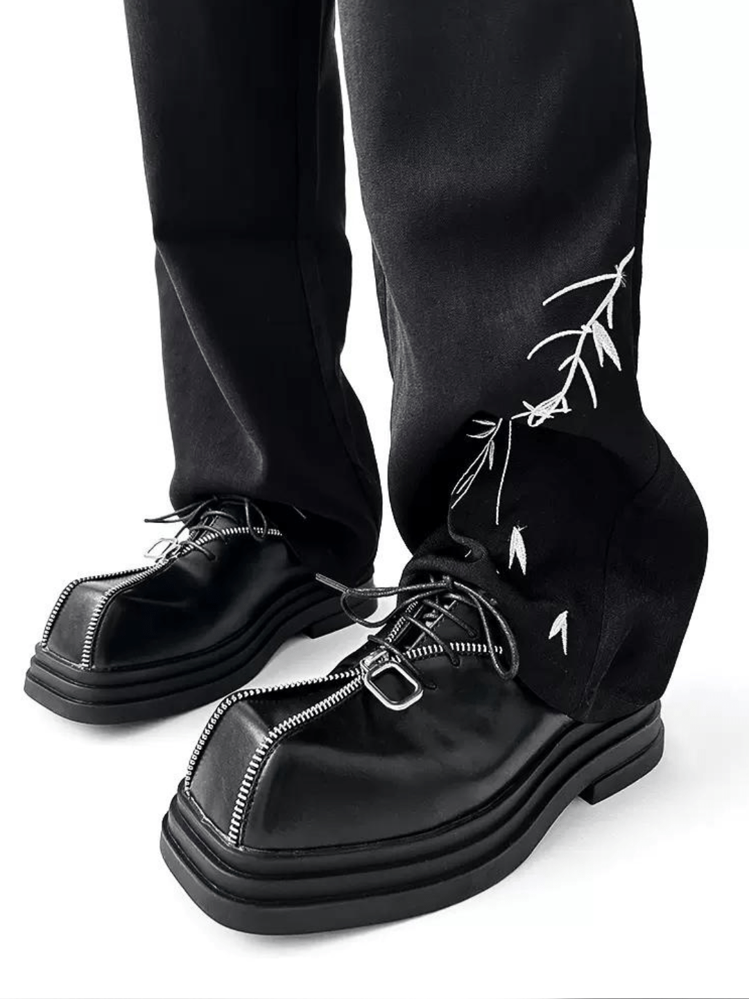 Square head leather shoes S046