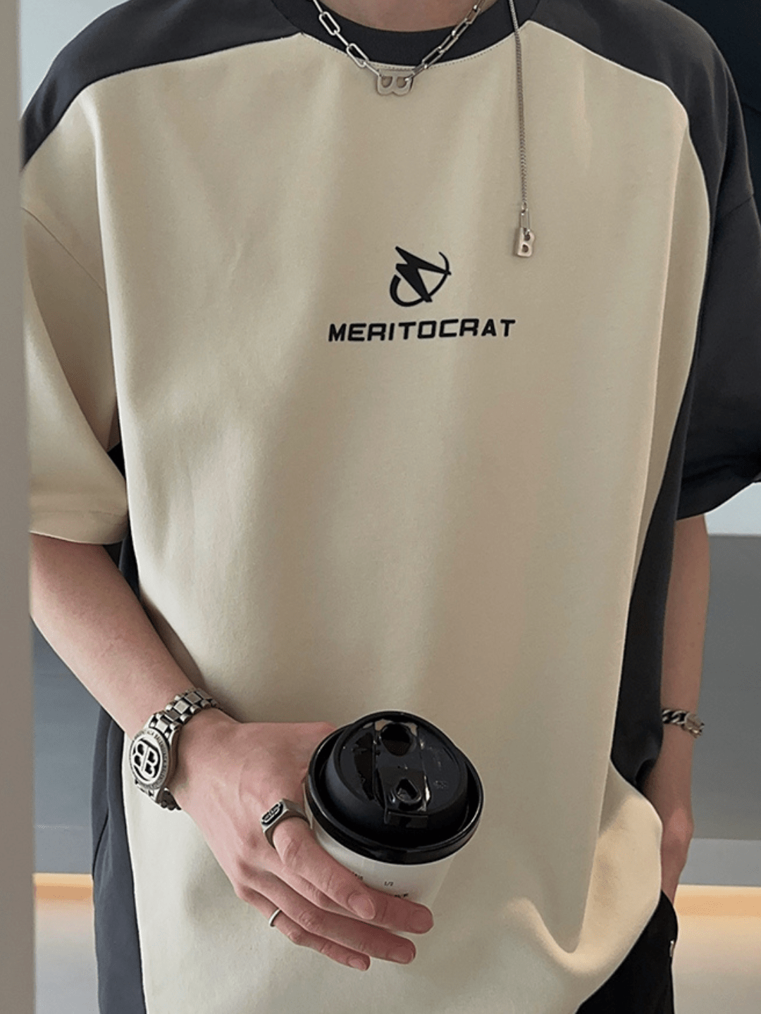 [JH HOMME] loose summer half-sleeve design t-shirt   FE0544