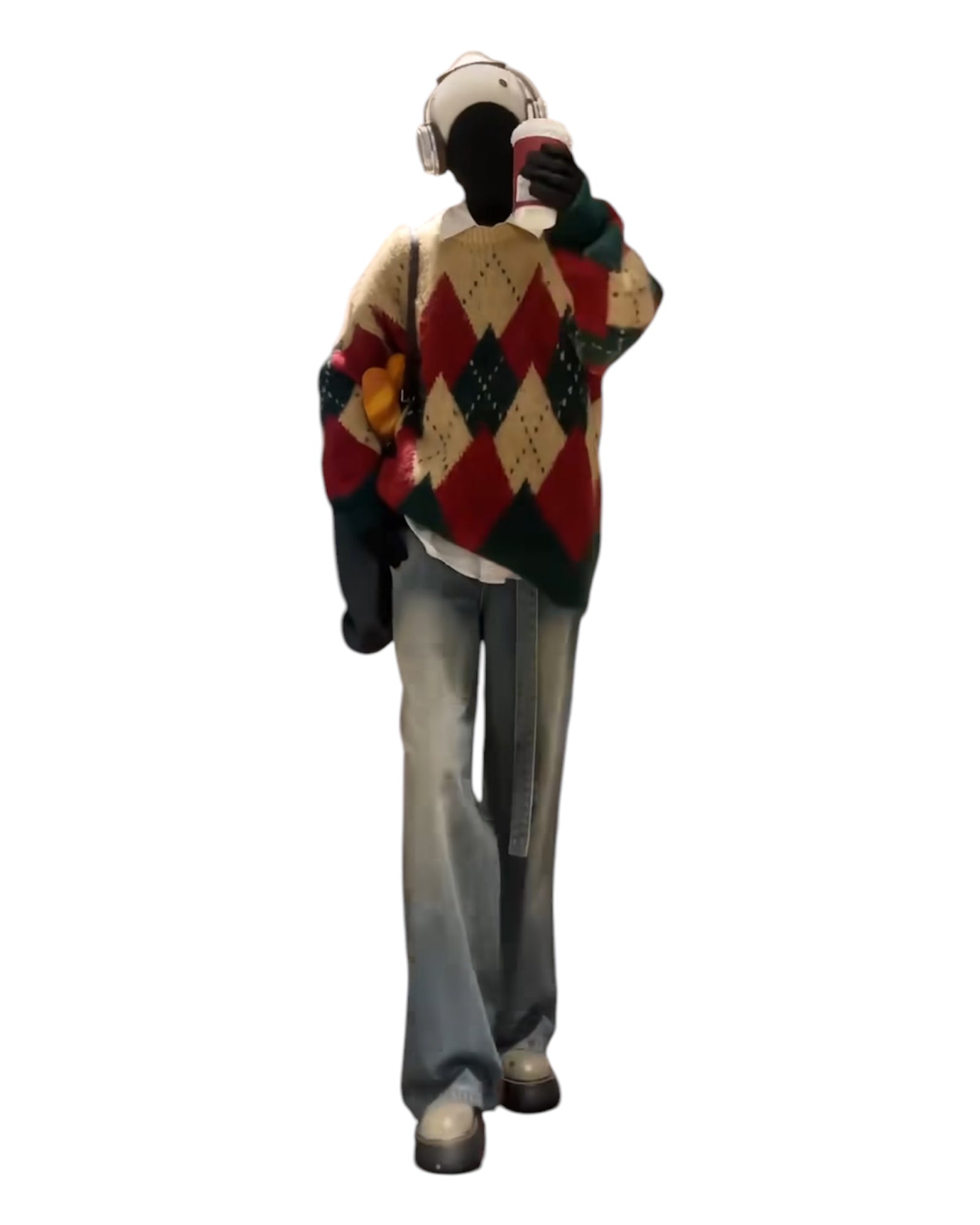 ARGYLE COUPLE KNIT SWEATER   FE0223