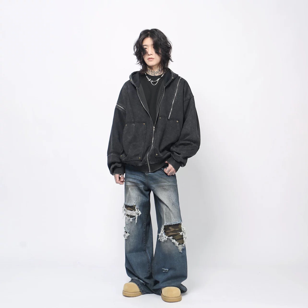 Men’s Zip-Up Streetwear Hoodie  FE0368