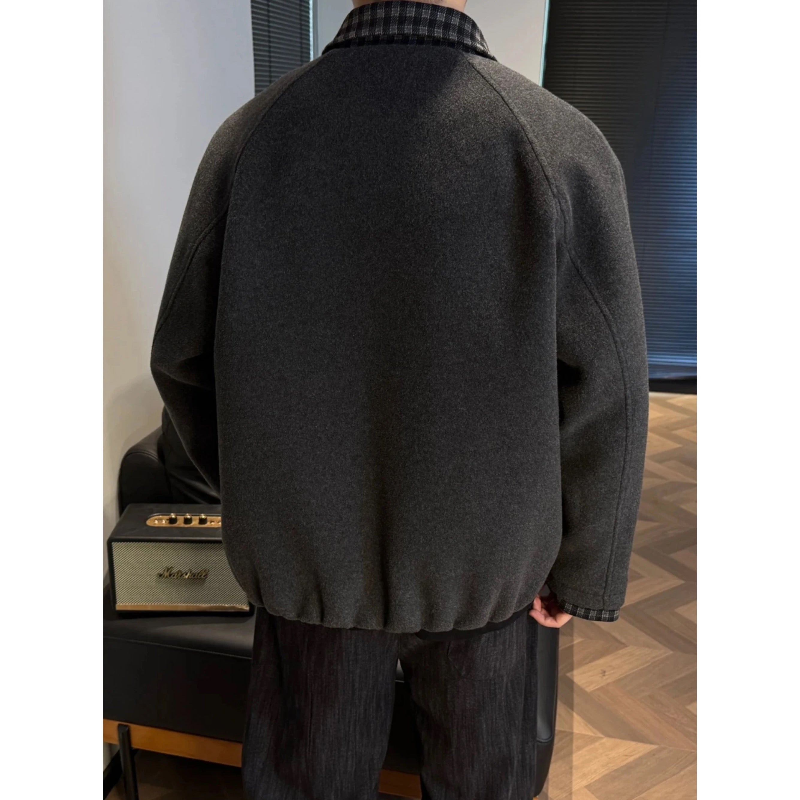 Men’s Loose-Fit Sheep Wool Padded Jacket   FE0075