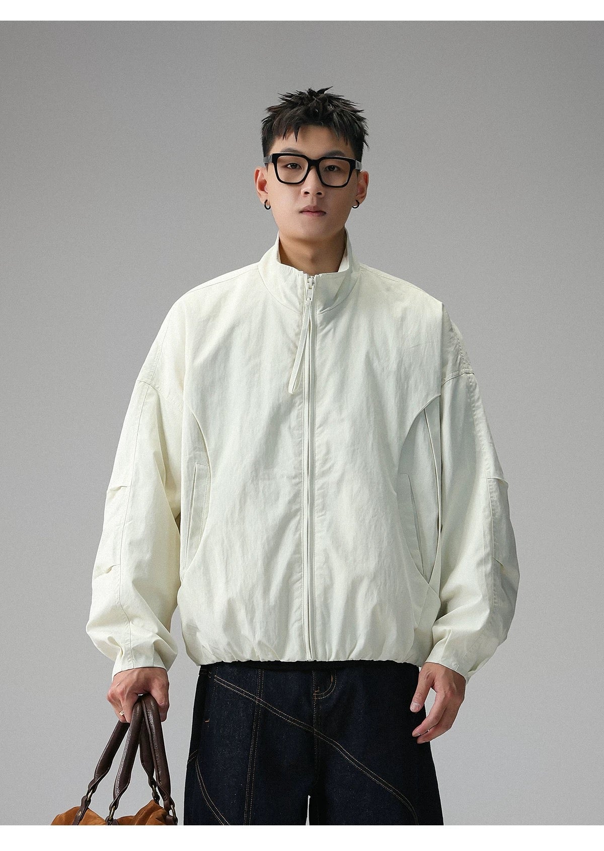 American Stand-Collar Jacket – Vintage Minimalist Streetwear Outerwear   FE0351