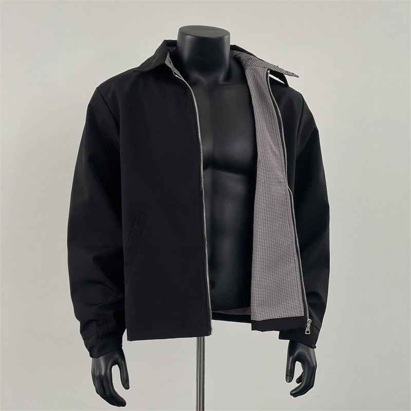 CLEANFIT PLAID COLLAR ZIP JACKET  FE0206