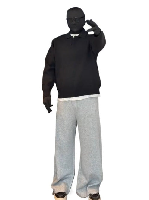 Lapel POLO neck knitted sweater   FE0248