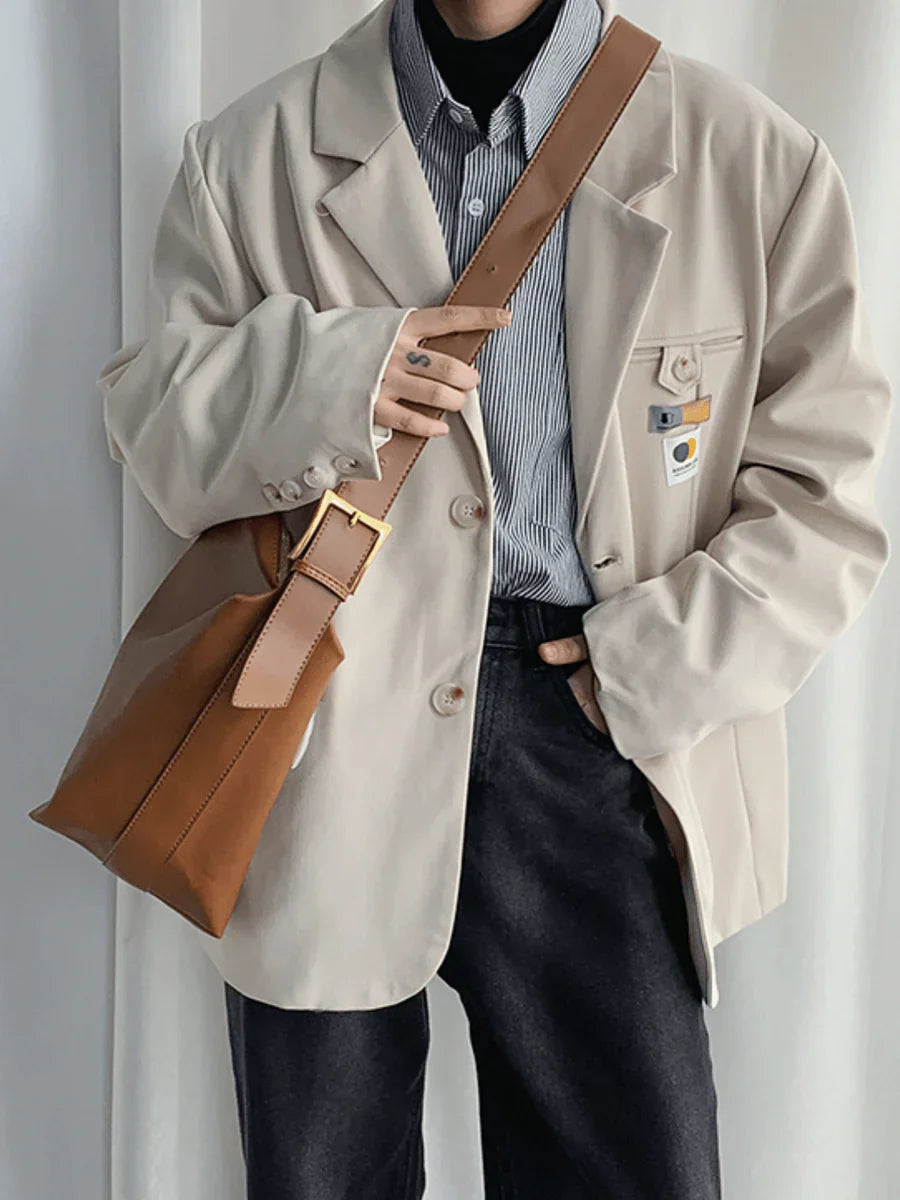 KOREAN STREET LEATHER SHOULDER BAG   FA089