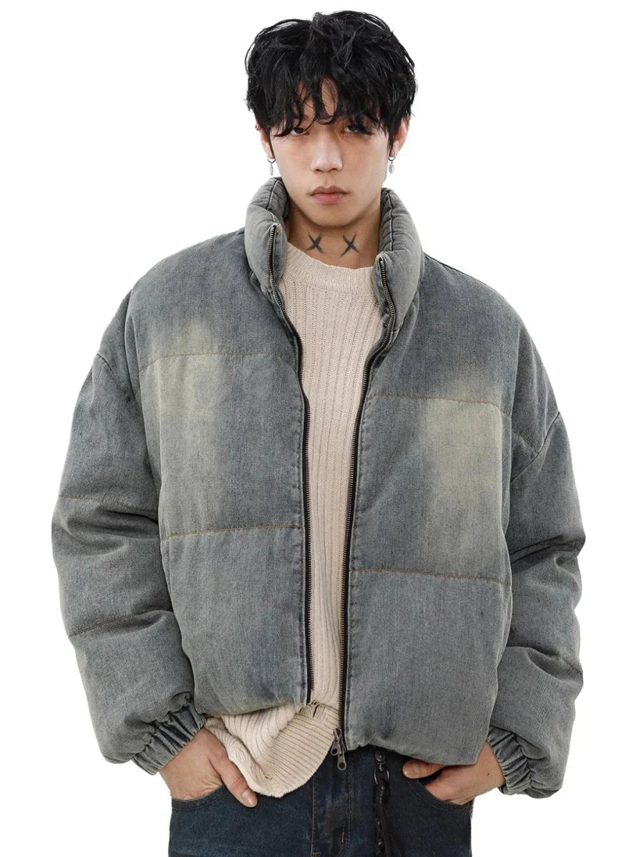 WASHED DENIM DOWN JACKET   FE0124
