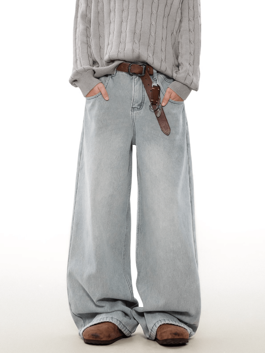 loose straight washed jeans FE0442