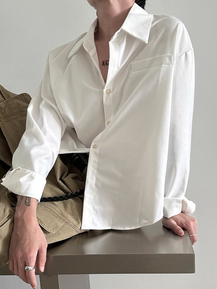 [GENESISBOY] short long-sleeved shirt  FE0555