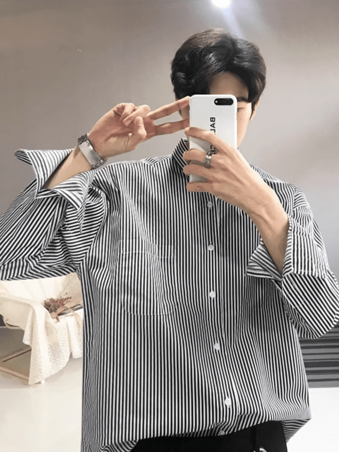 [MRCYC] Autumn long-sleeved striped shirt men   FE0550
