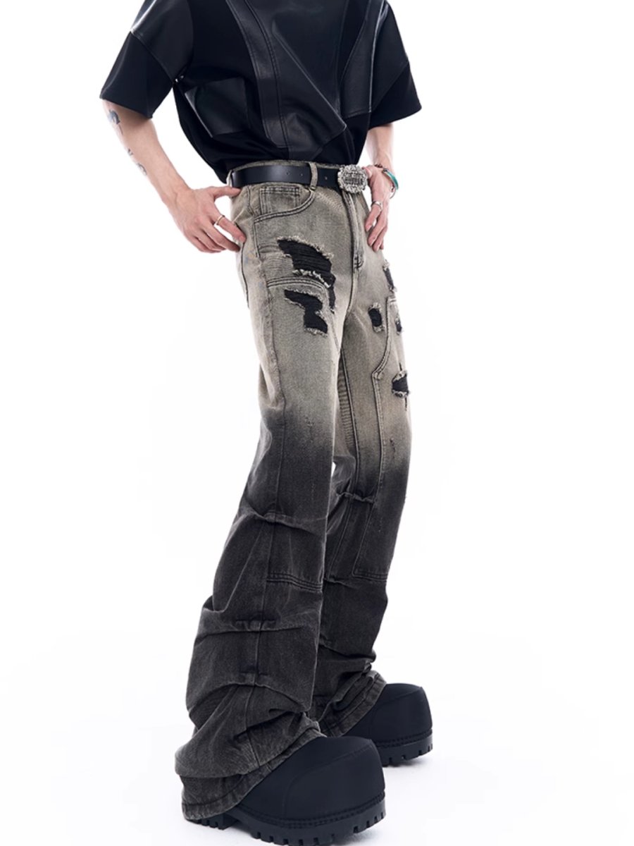 damage denim pants  FE0433