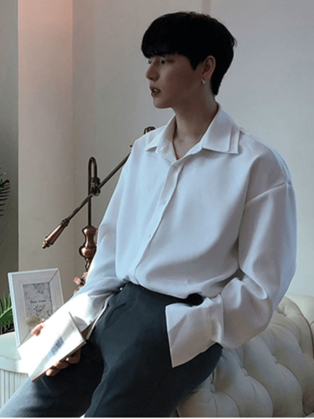 [DAVID&ME] Handsome Ice Silk Shirt   FE0558