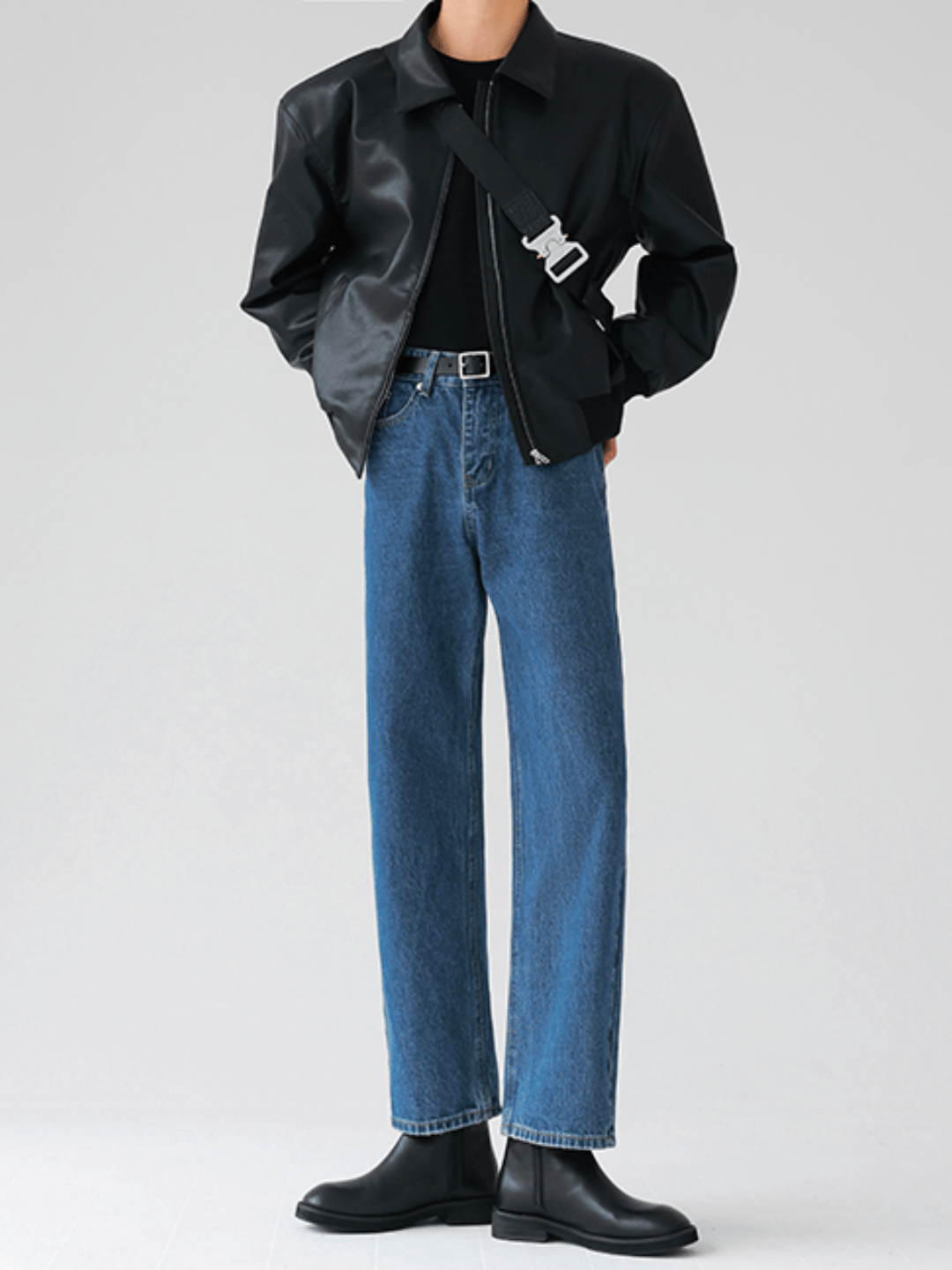 [HOHO] Dumb black leather jacket FE0621