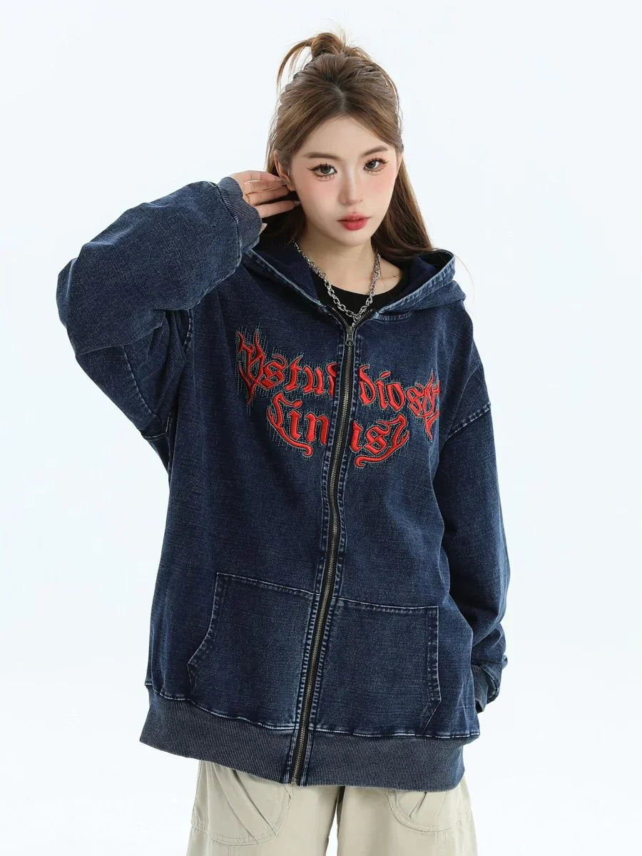 GOTHIC LETTER LOGO DENIM JACKET   FE0122