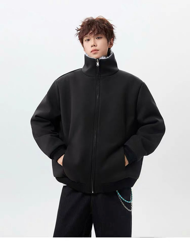 Men’s High-Neck Plush Fur Winter Jacket  FE0355