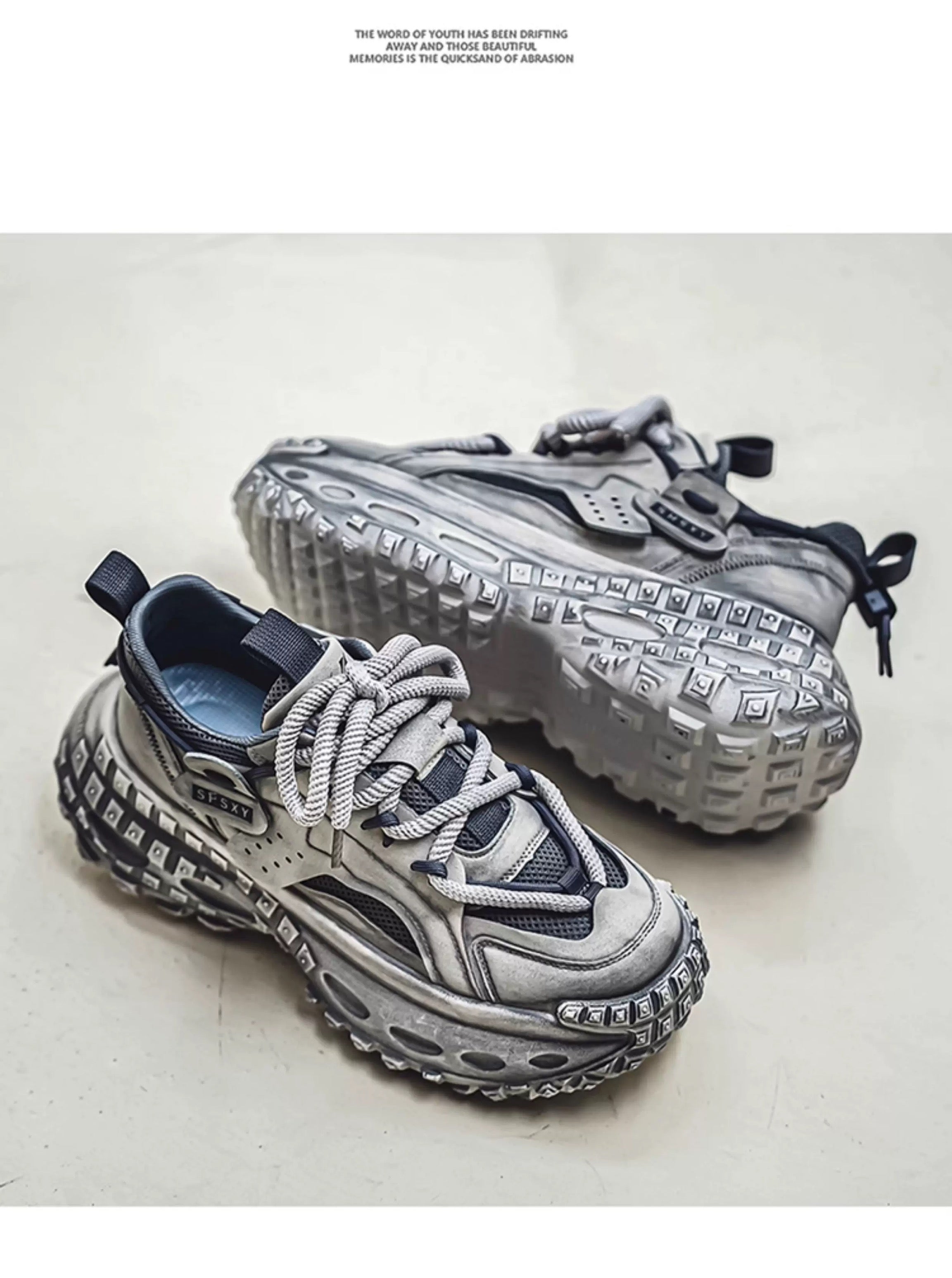 Men’s 2025 New Chunky Sneakers Tire Sole Platform Dad Shoes Fashion Street Style Casual Running ShoesS0016