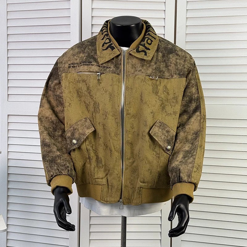 Men’s Vintage American Paint-Splatter Workwear Jacket  FE0330