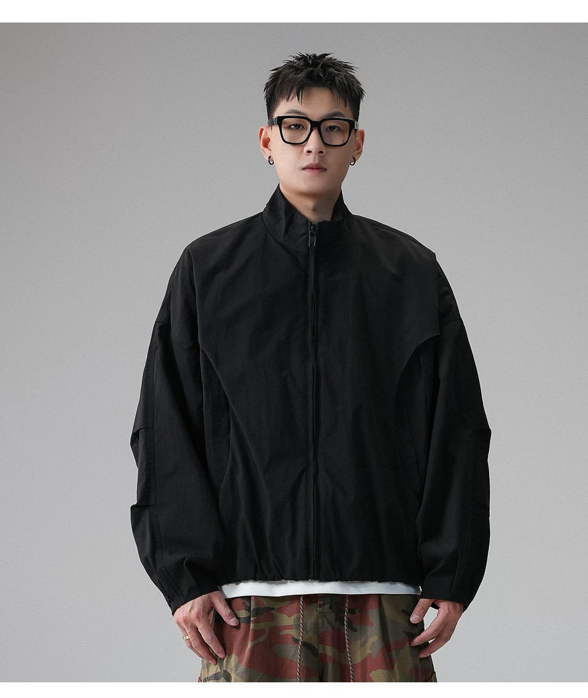 American Stand-Collar Jacket – Vintage Minimalist Streetwear Outerwear   FE0351