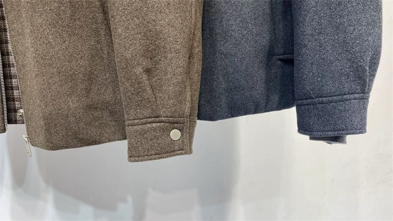 Men’s Loose-Fit Sheep Wool Padded Jacket   FE0075