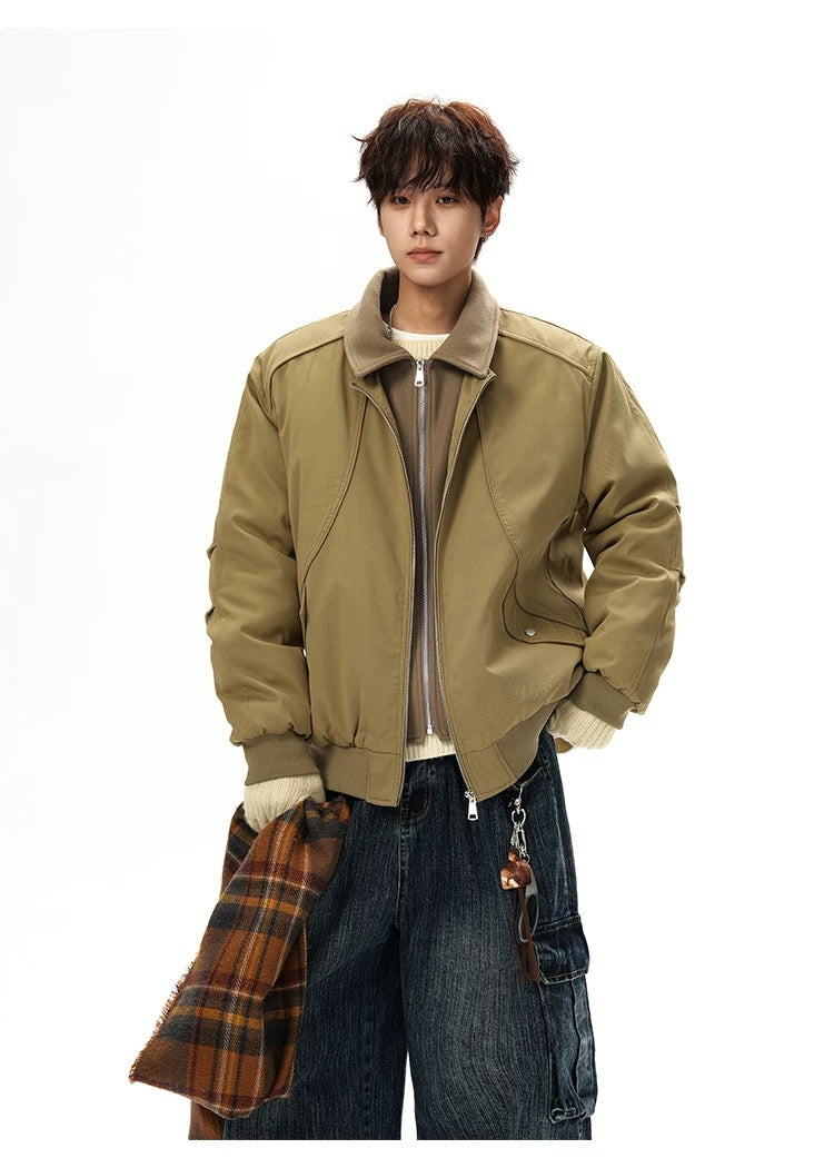 Men’s Designer Contrast Splice Lapel Jacket  FE0078