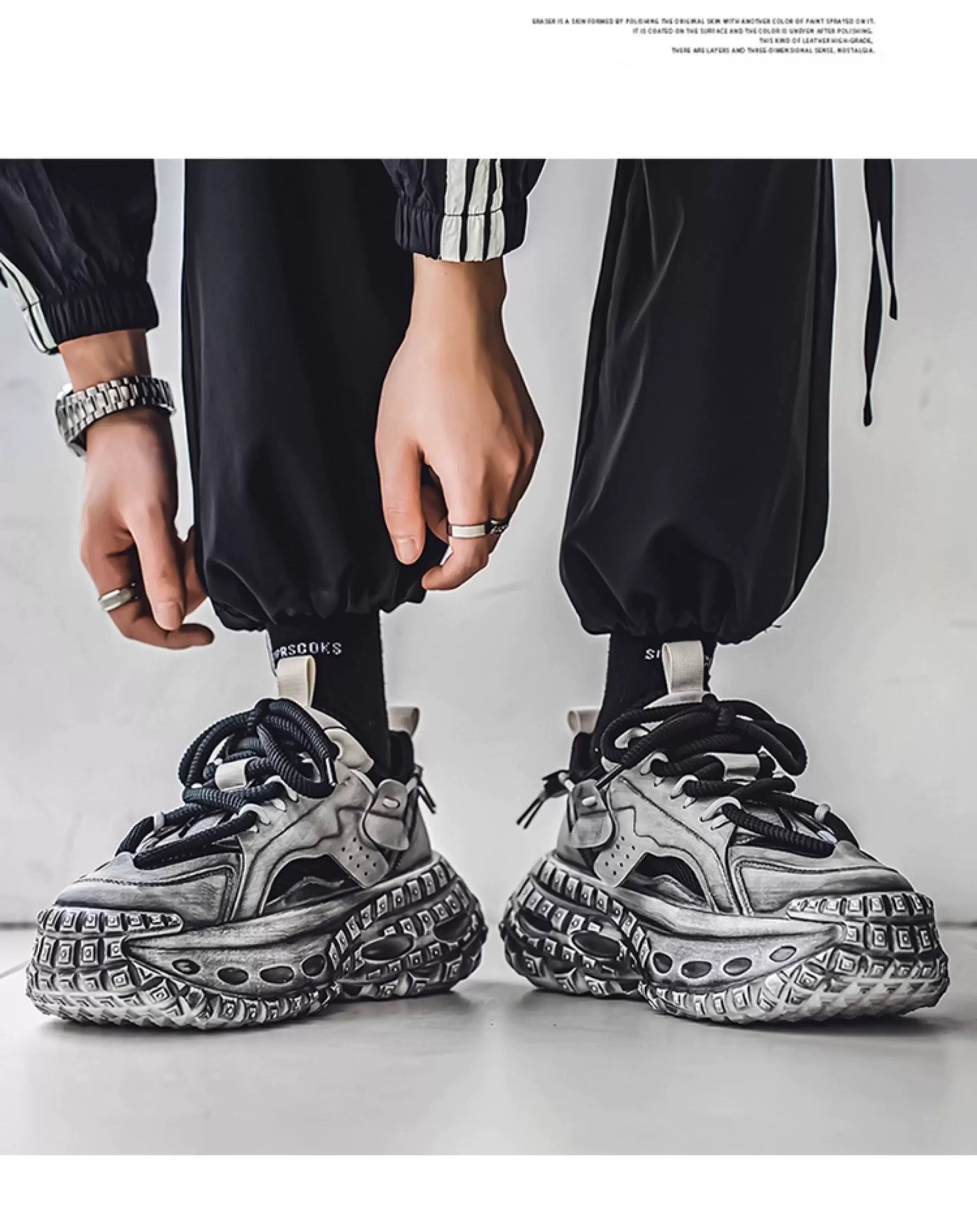 Men’s 2025 New Chunky Sneakers Tire Sole Platform Dad Shoes Fashion Street Style Casual Running ShoesS0016