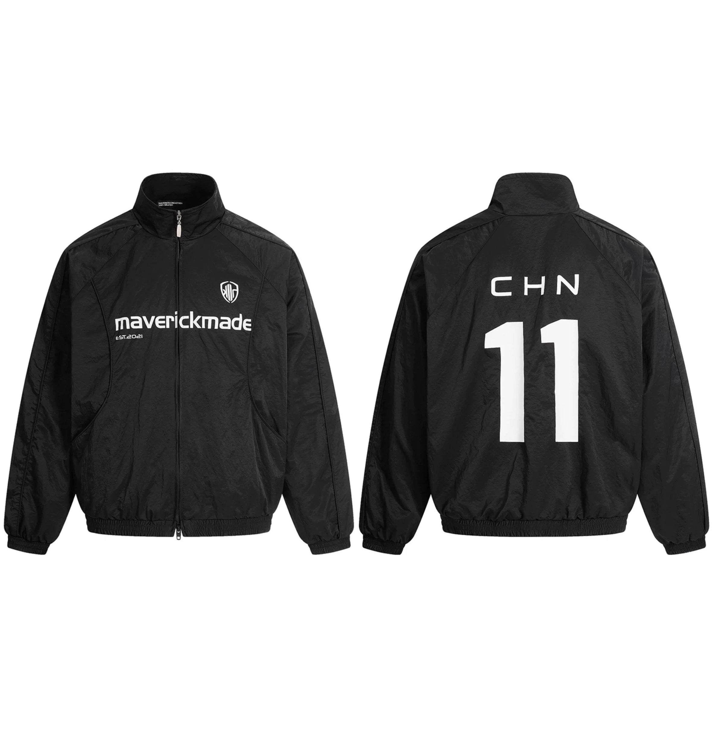American Letter Print Jacket – Vintage Streetwear Varsity Zip Jacket   FE0070