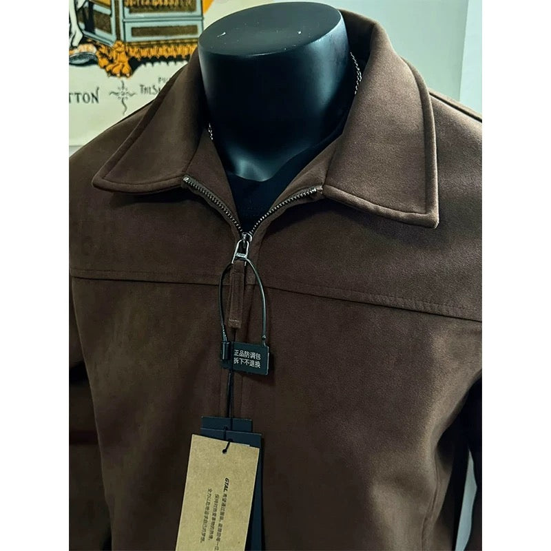 Men’s Vintage American Suede Collar Jacket   FE0077