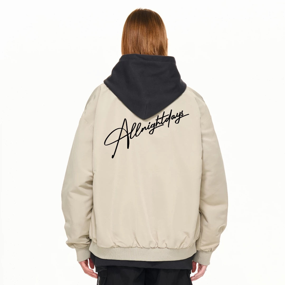 Men’s Vintage Letterman Bomber Jacket – American High Street Embroidered Varsity Outerwear    FE0023