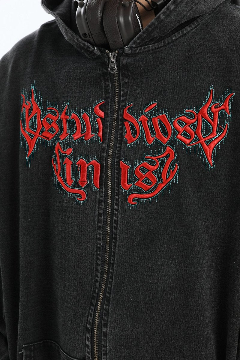 GOTHIC LETTER LOGO DENIM JACKET   FE0122