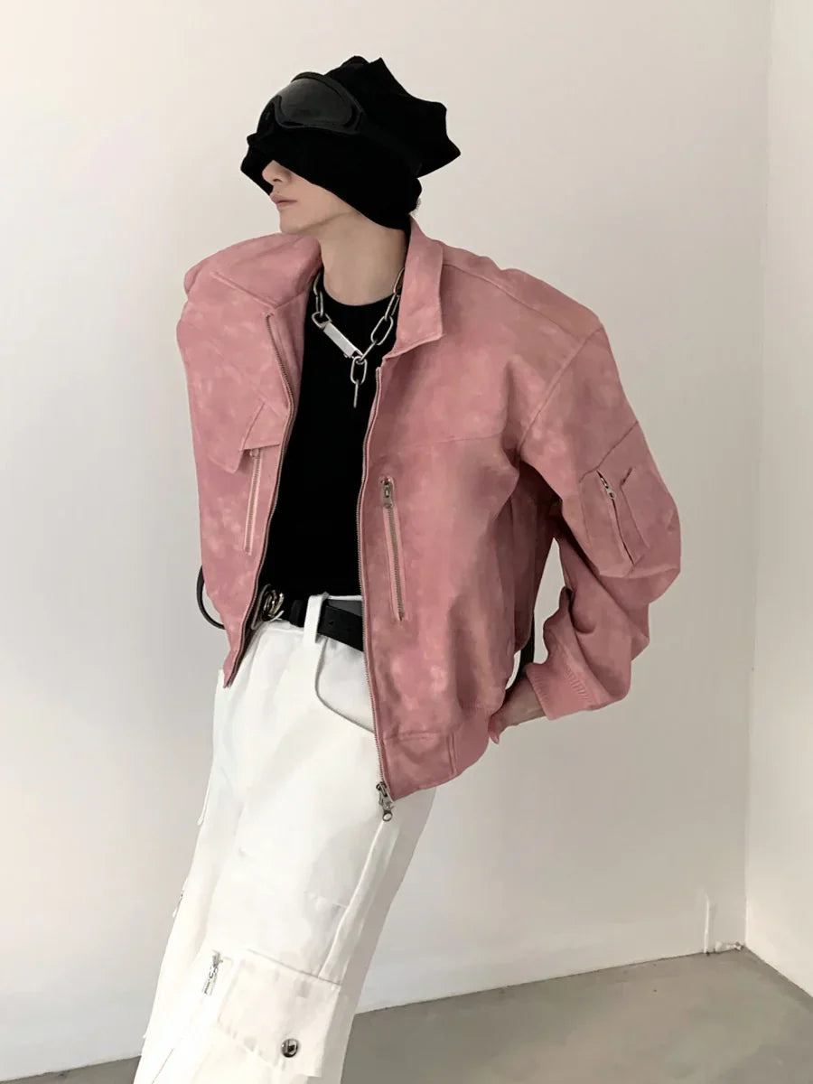 WASHED FROSTED LEATHER JACKET  FE0464