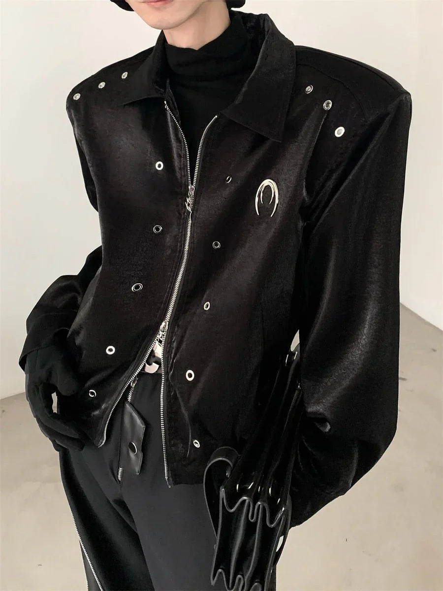SHOULDER PADS SILHOUETTE LAPEL SHORT JACKET FE0466