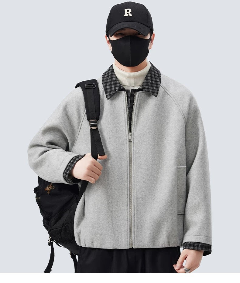 Men’s Loose-Fit Sheep Wool Padded Jacket   FE0075