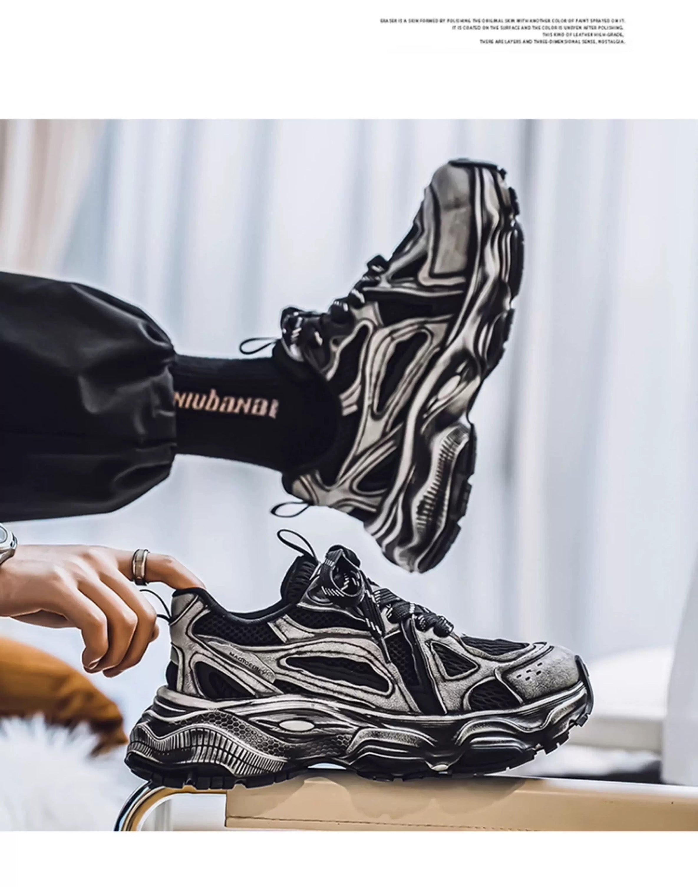 Men’s Retro Chunky Sneakers Casual Fashion Dad Shoes Soft Sole Trendy Running Shoes S0015