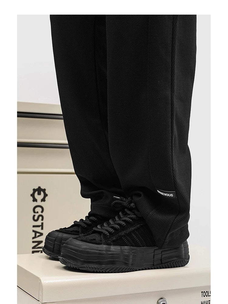 Black Warrior Skate Shoes - Triple-Stripe Vintage Melt-Sole Canvas Sneakers (Niche Unisex Streetwear) S0006