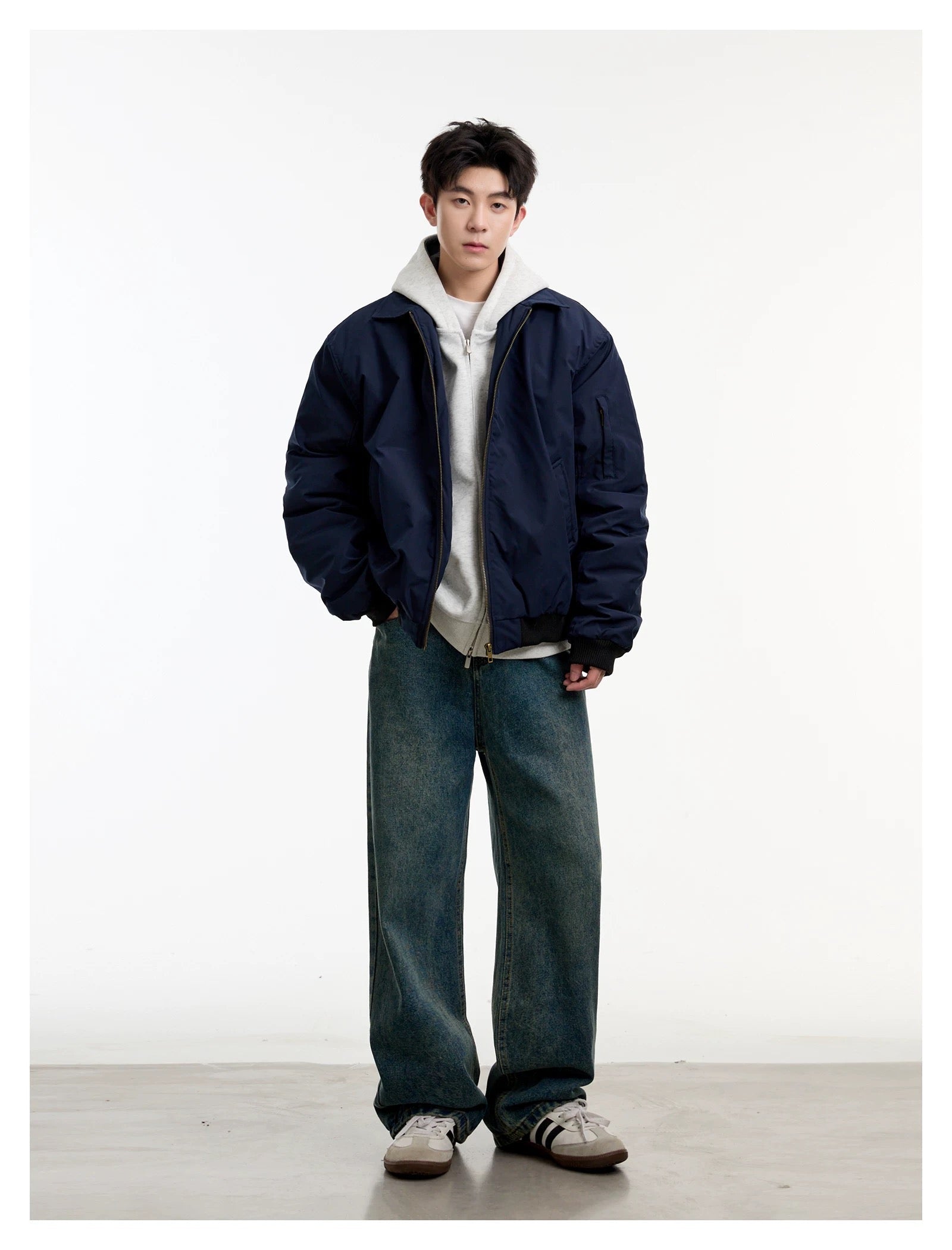 Men’s Vintage Bomber Puffer Jacket  FE0299