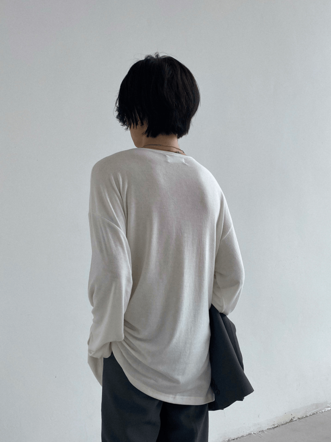 [GENESISBOY] Wool feel fabric high T-shirt   FE0546
