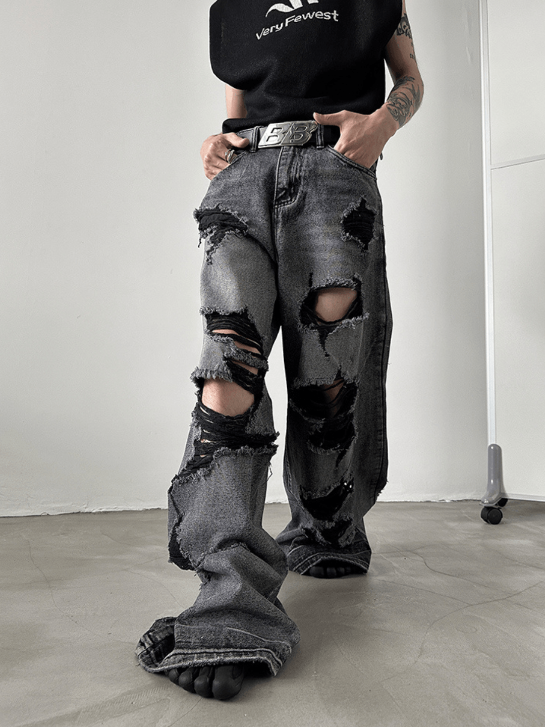 wash wide leg jeans FE0434