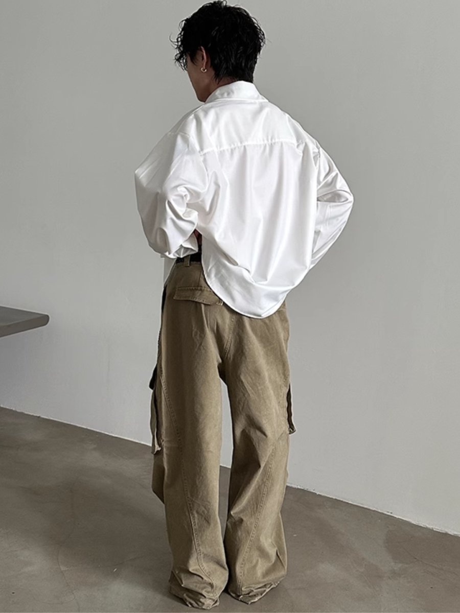 [GENESISBOY] short long-sleeved shirt  FE0555