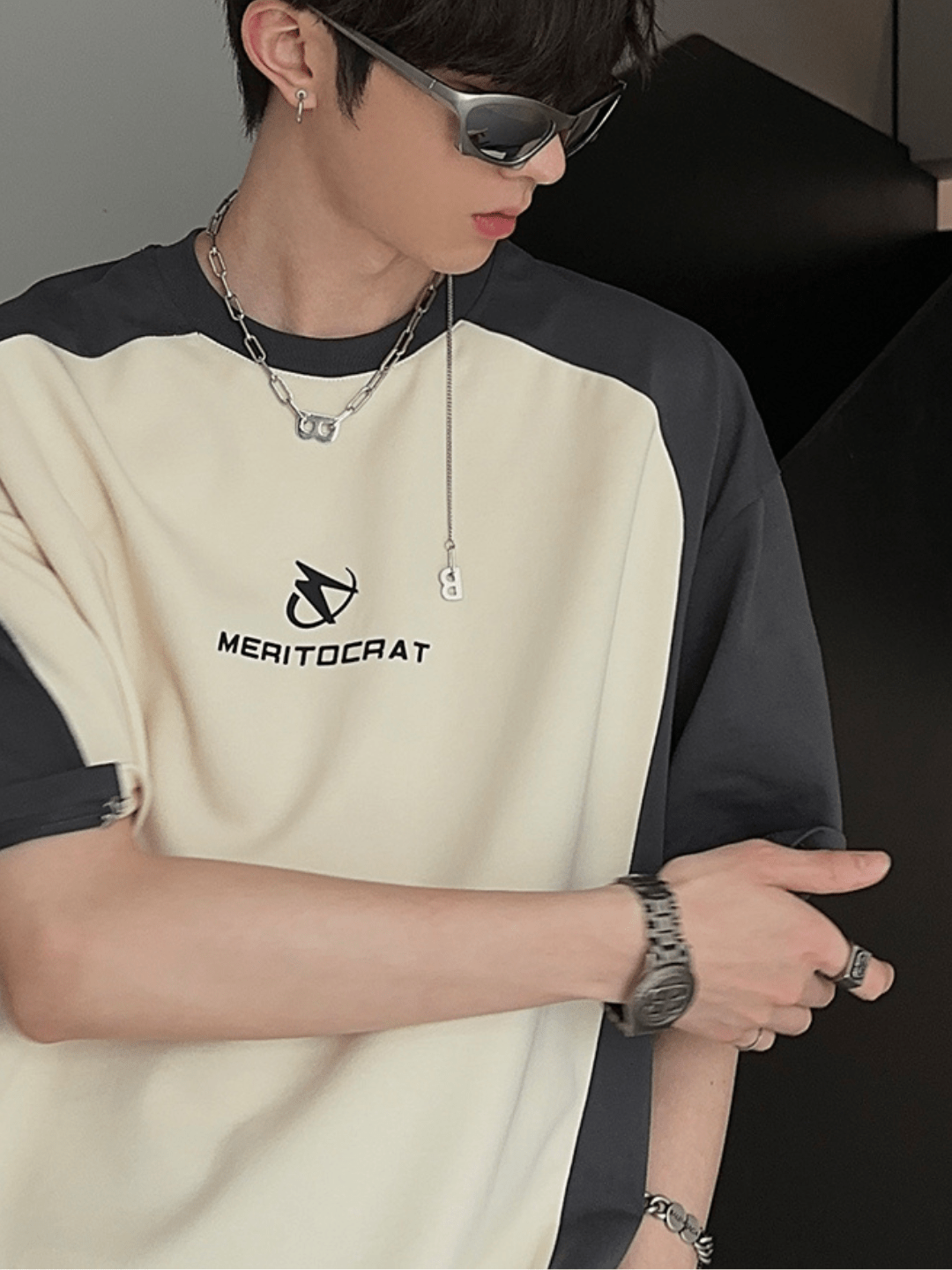 [JH HOMME] loose summer half-sleeve design t-shirt   FE0544