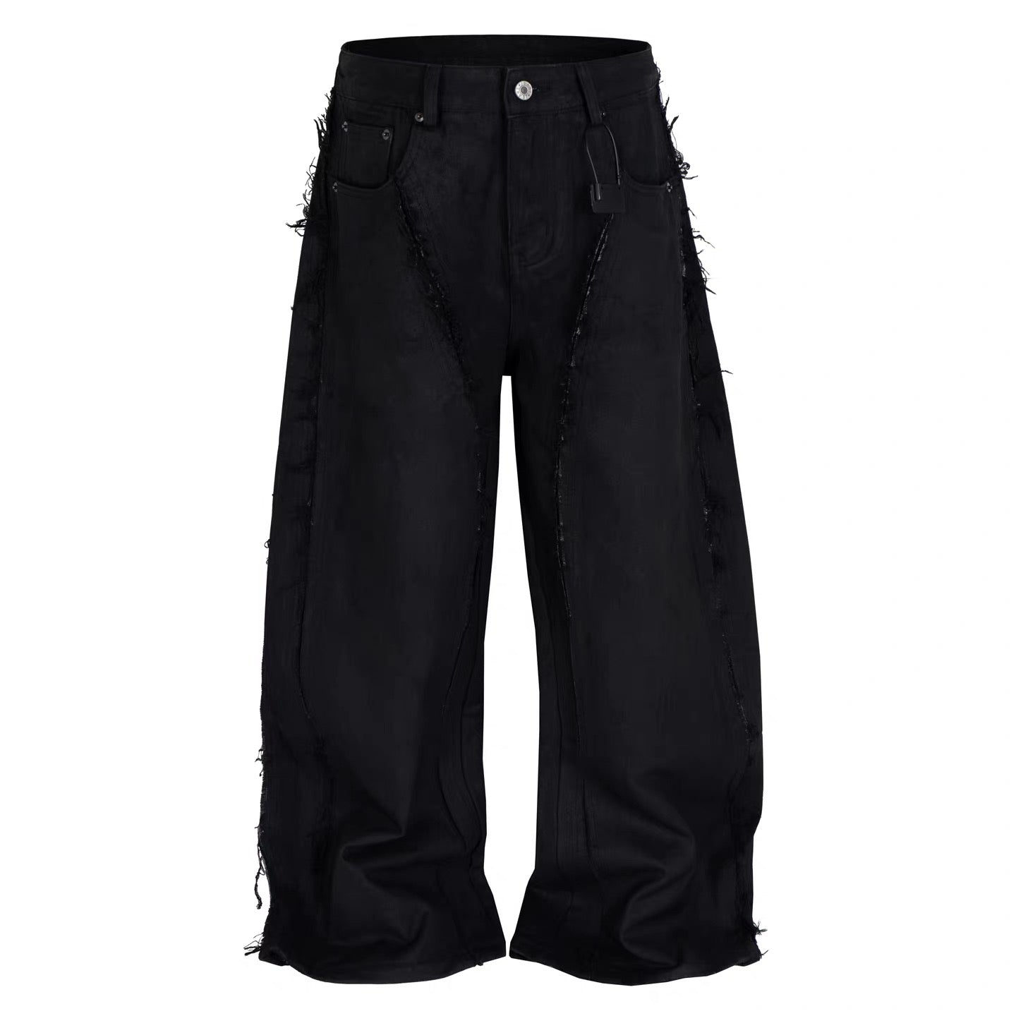 Street Style Waxed Wash Distressed Baggy Jeans   FE0013
