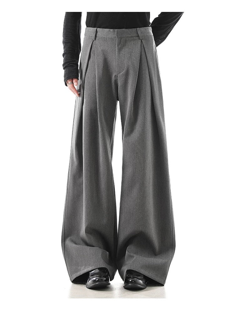 Structured Drape Suit Trousers – High-Street Minimalist Straight-Leg Pants FE0069