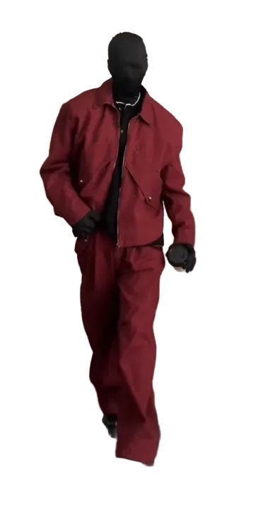 American High Street Red Lapel Jacket Jeans  Set  FE0697