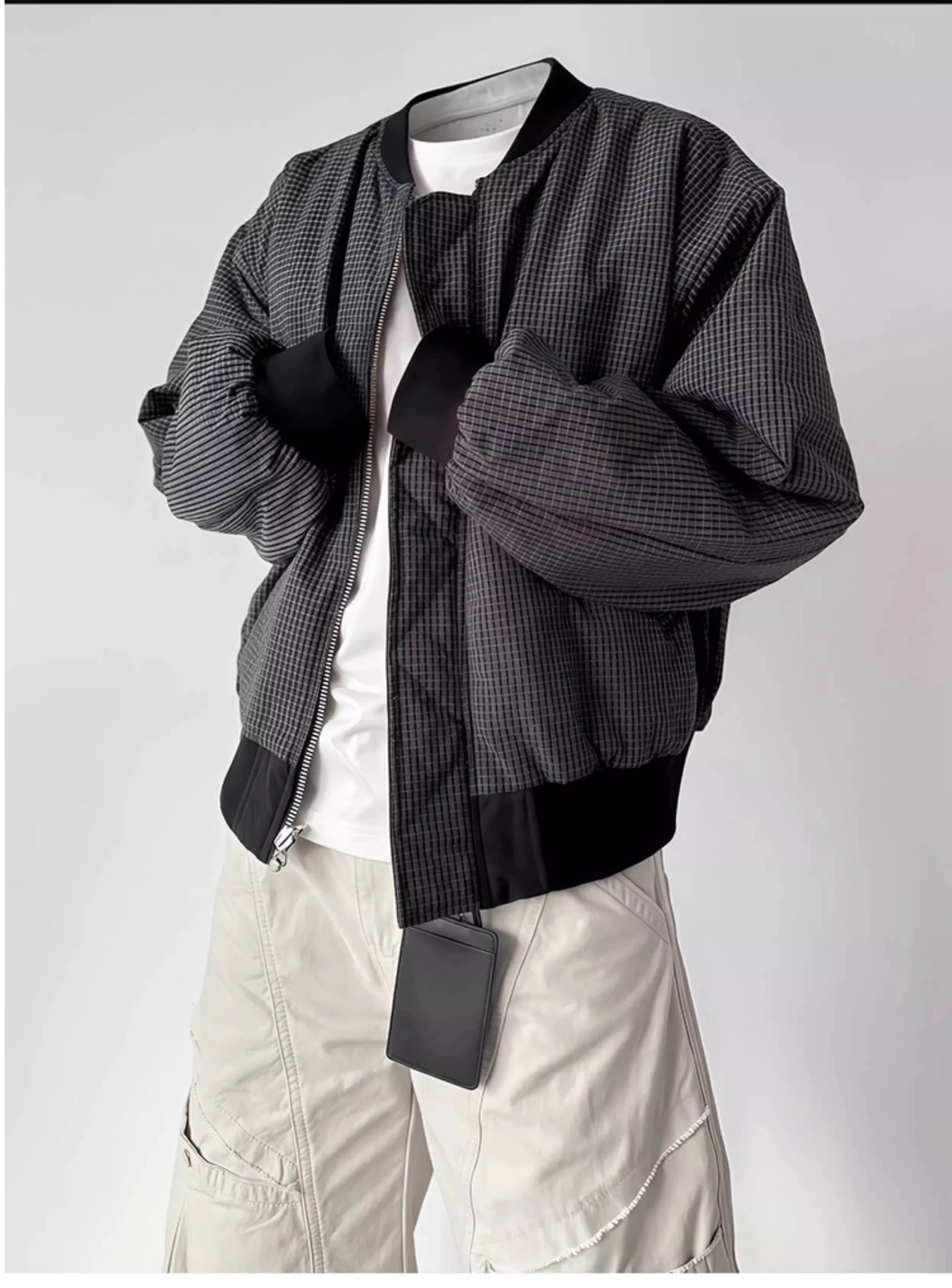 Reversible Plaid Jacket – American Vintage Two-Sided Streetwear Coat  FE0062