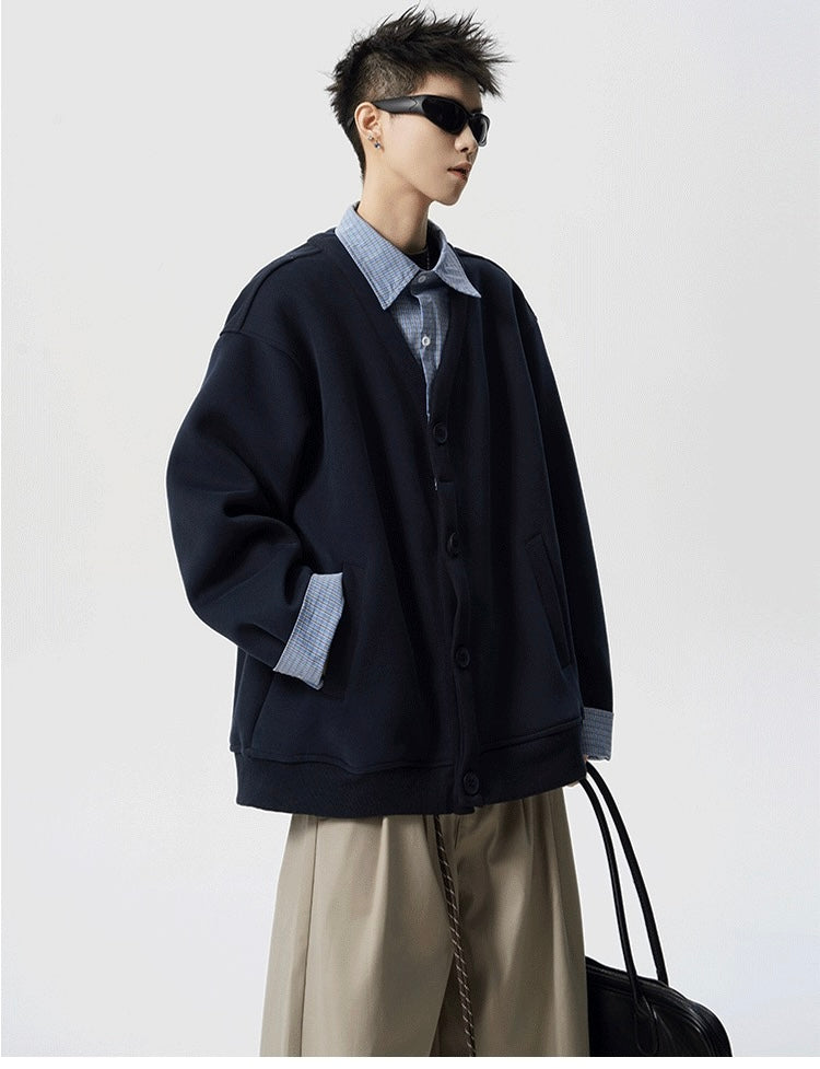 Relaxed Vintage Streetwear Sweater Jacket  FE0320
